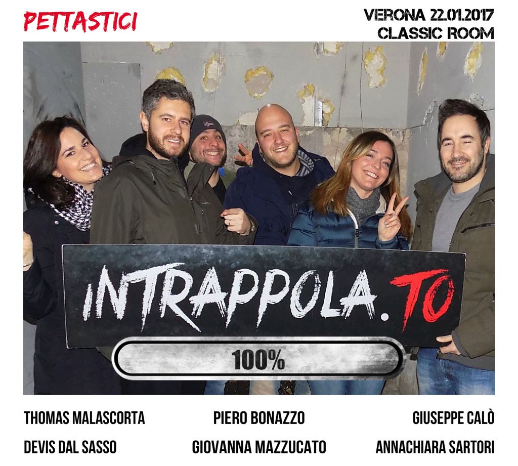 Il gruppo PETTASTICI è fuggito dalla nostra escape room Classic Room