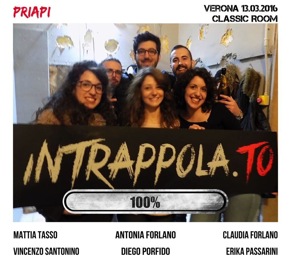 Il gruppo Priapi è fuggito dalla nostra escape room Classic Room