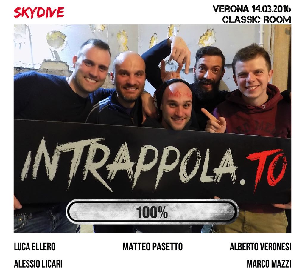 Il gruppo Skydive è fuggito dalla nostra escape room Classic Room