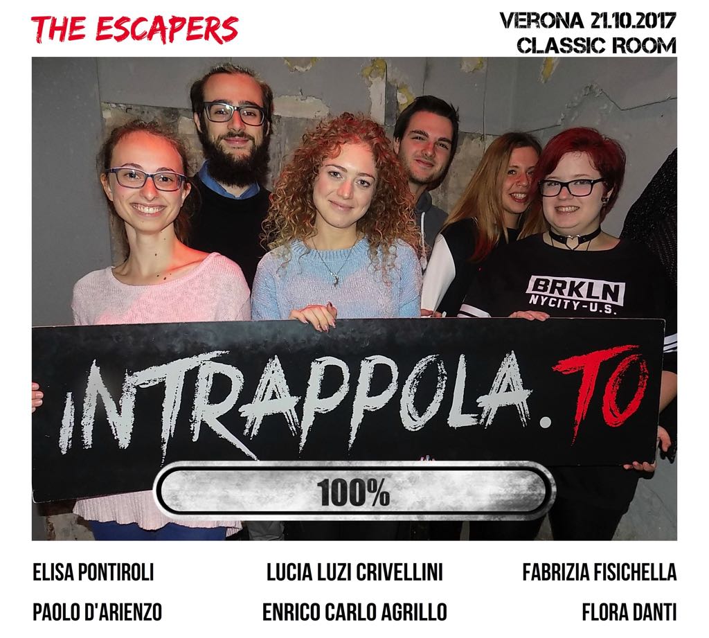 Il gruppo The escapers è fuggito dalla nostra escape room Classic Room