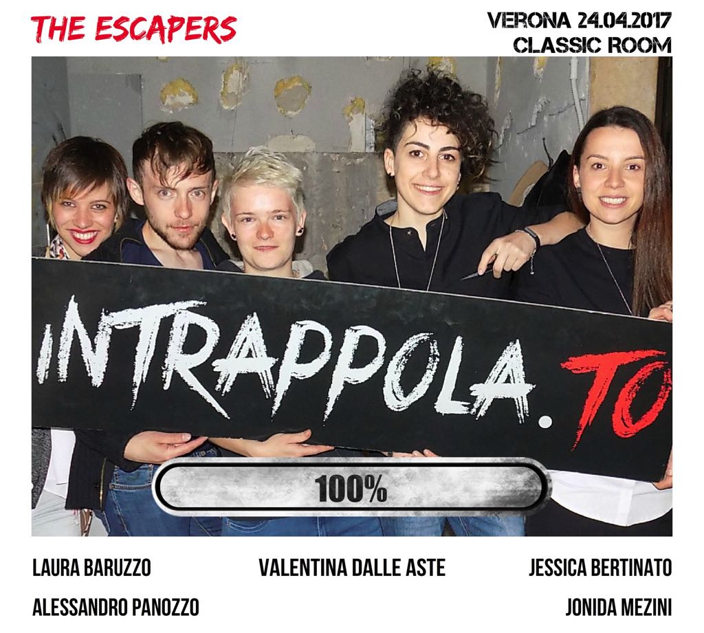 Il gruppo The escapers è fuggito dalla nostra escape room Classic Room