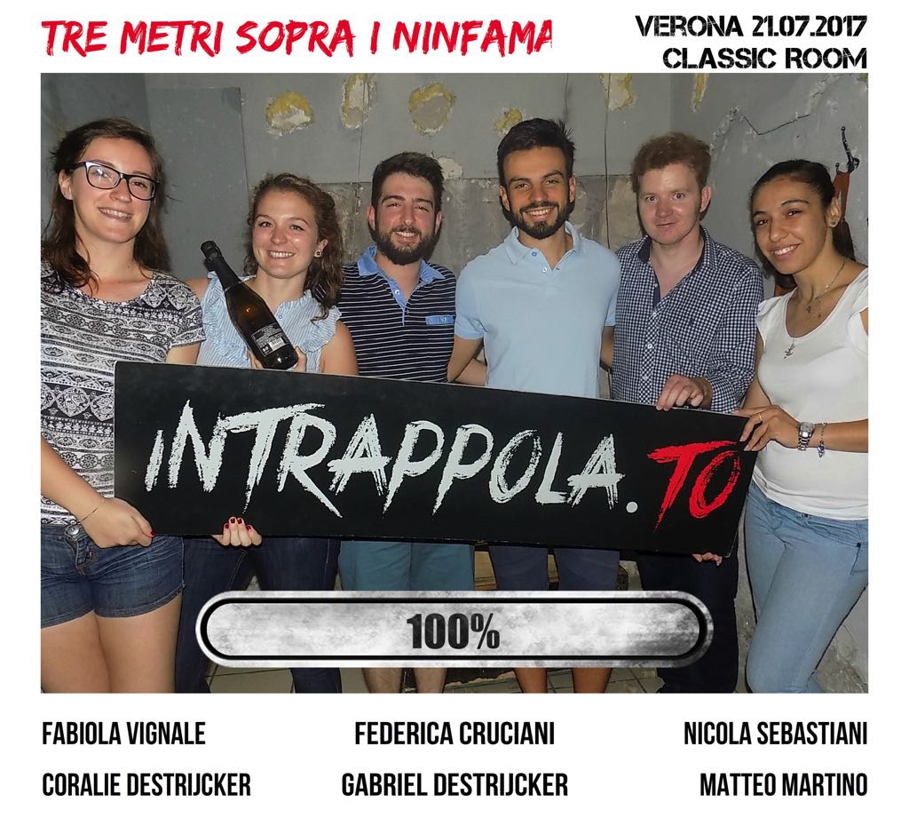 Il gruppo Tre Metri Sopra i Ninfamarina è fuggito dalla nostra escape room Classic Room