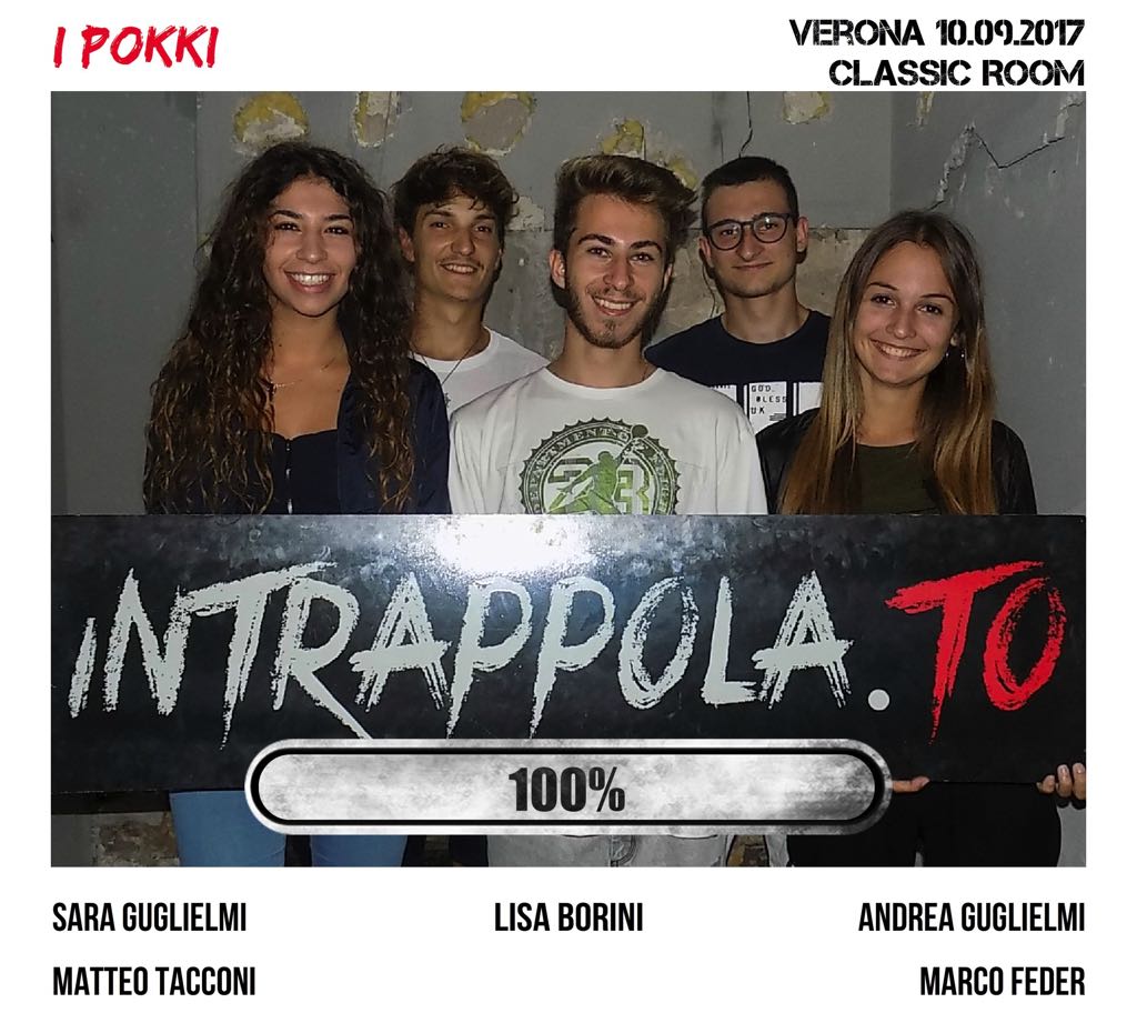 Il gruppo i pokki è fuggito dalla nostra escape room Classic Room