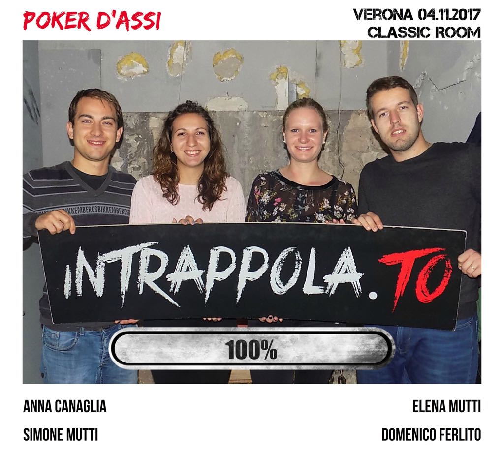 Il gruppo poker d'assi è fuggito dalla nostra escape room Classic Room