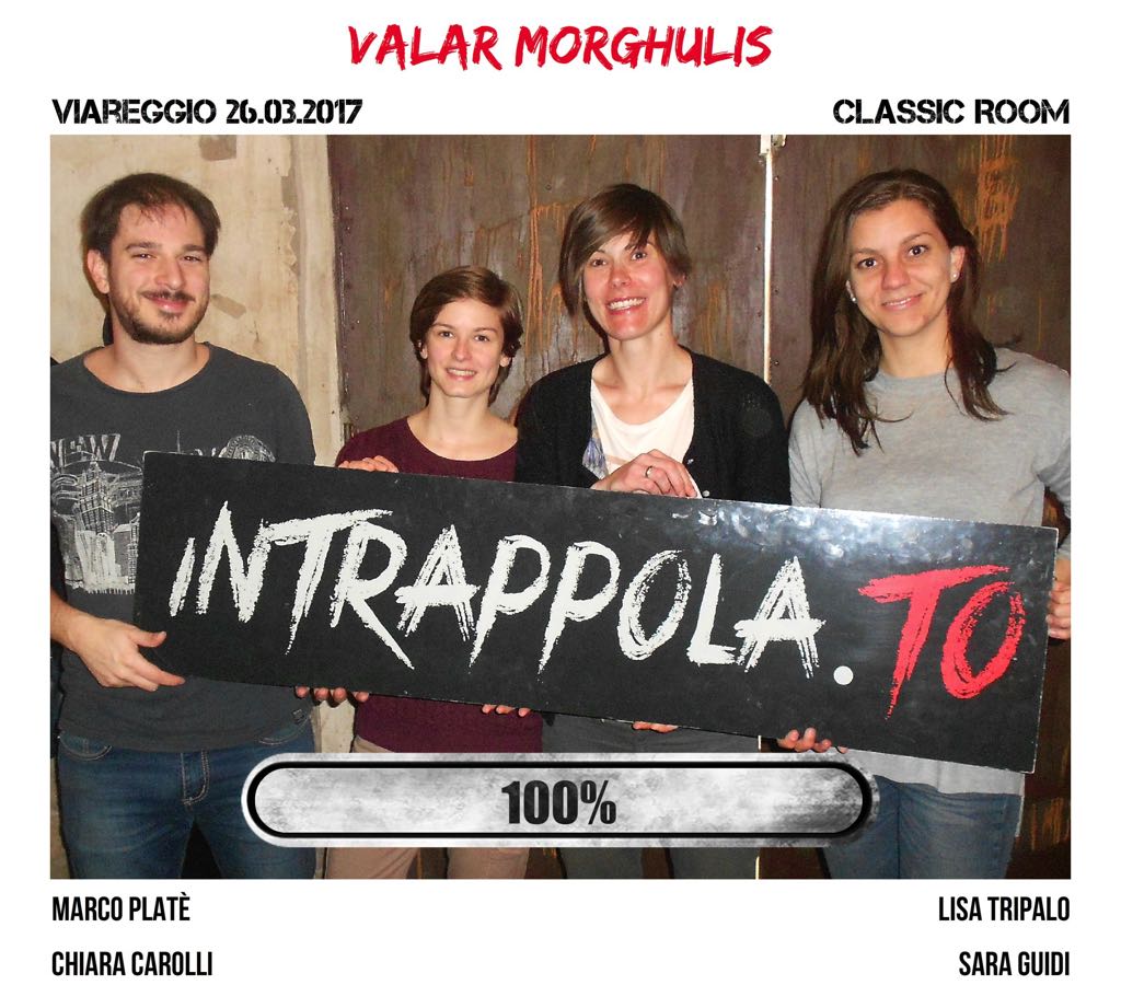 Il gruppo Valar Morghulis è fuggito dalla nostra escape room Classic Room