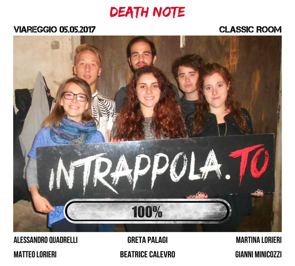 Il gruppo death note è fuggito dalla nostra escape room Classic Room