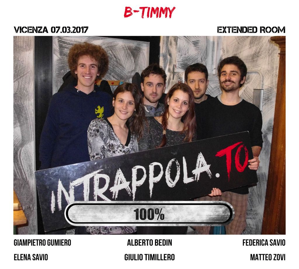 Il gruppo B-Timmy è fuggito dalla nostra escape room Extended Room