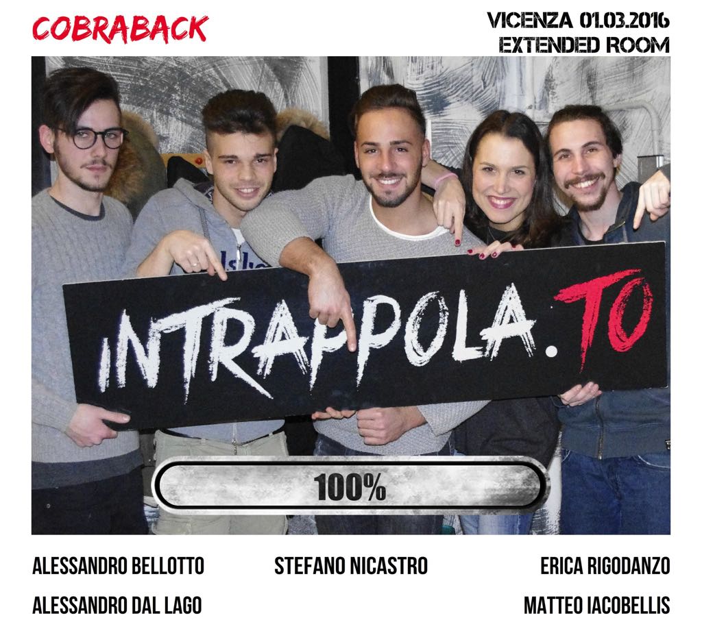 Il gruppo Cobraback è fuggito dalla nostra escape room Extended Room