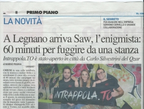 Il Giorno - A legnano arriva Saw, l'enigmista: 60 minuti per fuggire da una stanza