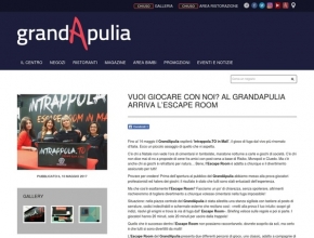 GrandApulia - Vuoi giocare con noi? Al GrandApulia arriva l'escape room!